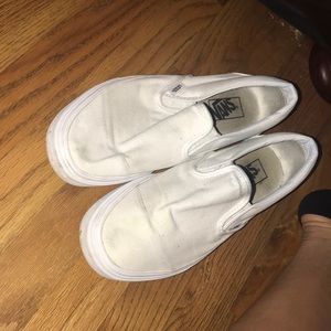 Beat up White Vans